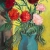 Gusztav Miklos Bouquet of flowers c.1940 38x25cm gouache on paper